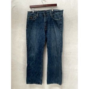 American Living Jeans Mens 37x30 Blue Denim Straight Distressed Preppy